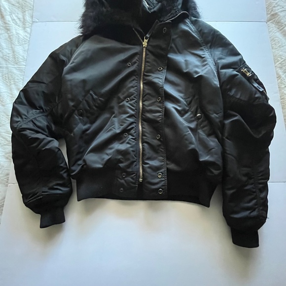 Alpha Industries N-2B Short Waist Black Bomber-Style Parka Size Large - Picture 7 of 14